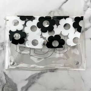 UGG Black and White Floral Transparent Clutch